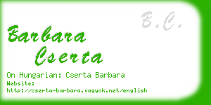 barbara cserta business card